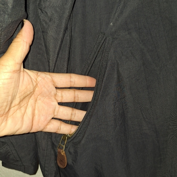 Eddie Bauer Black Nylon Trekker Trench Pockets Size Large - Picture 7 of 11